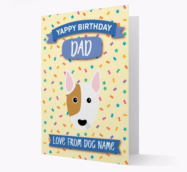 Personalized Card 'Yappy Birthday Dad' with {breedCommonName} Icon